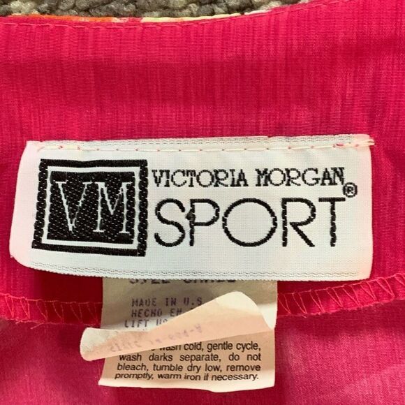 VTG Victoria Morgan Sport Women’s Size Small Spirit Jacket Pink Floral V Neck - Picture 2 of 6